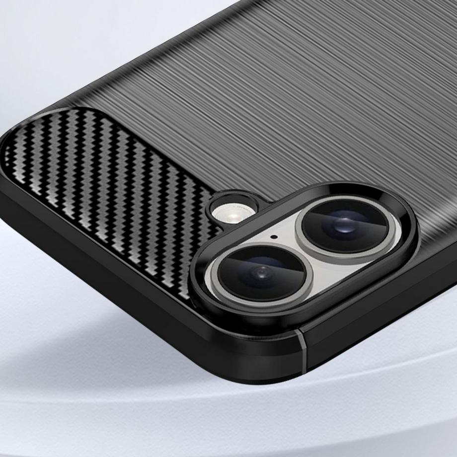 Avizar  Carbon Hülle iPhone 16 Plus Schwarz 