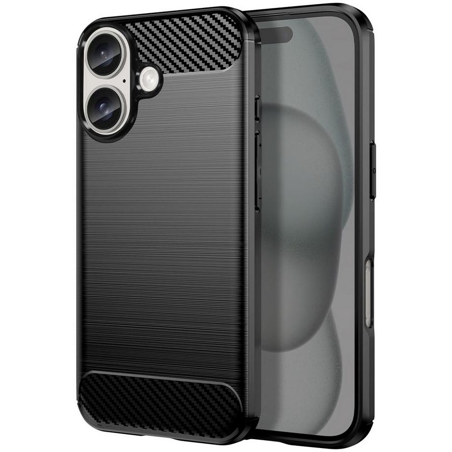Avizar  Carbon Hülle iPhone 16 Plus Schwarz 