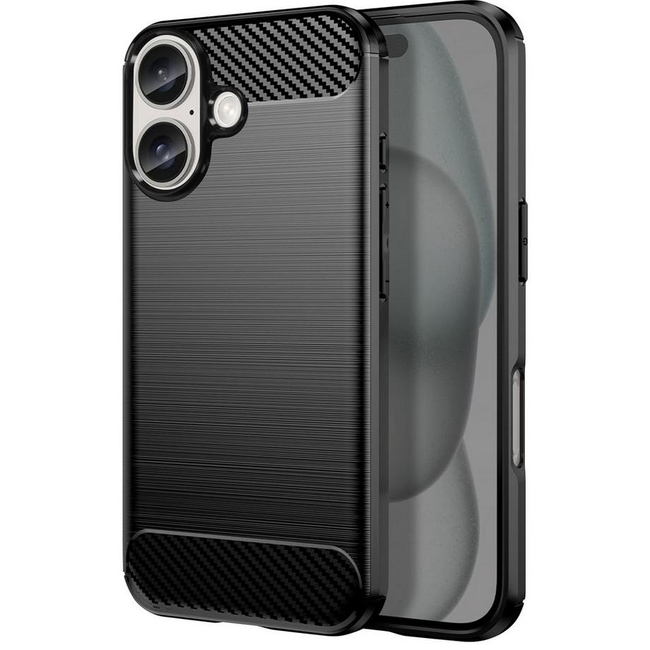 Carbon Hülle iPhone 16 Plus Schwarz