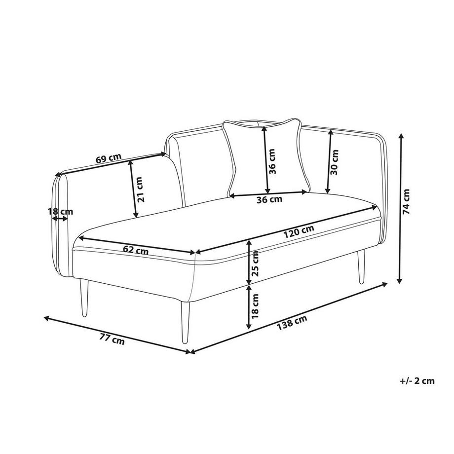 Beliani Chaise longue versione destra en Bouclé Glamour CHEVANNES  