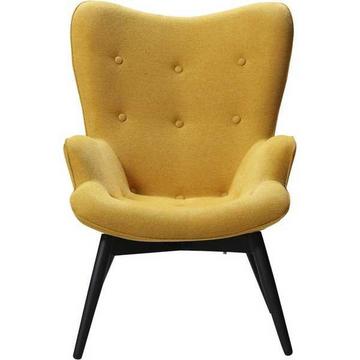 Fauteuil tissu texturé jaune