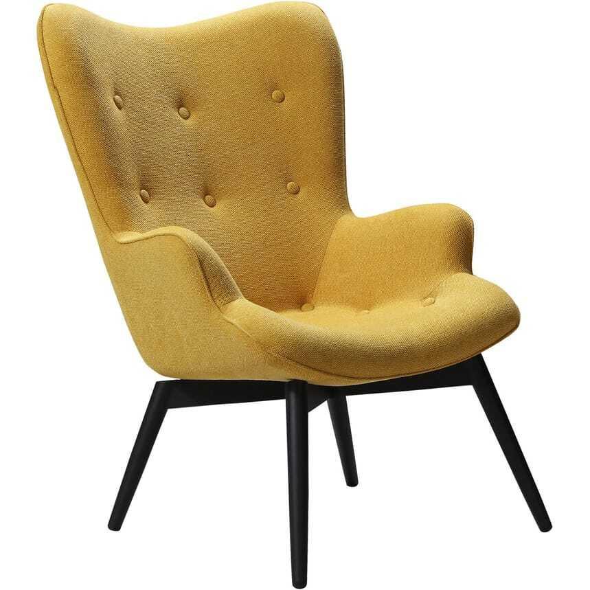 mutoni Fauteuil tissu structuré jaune  