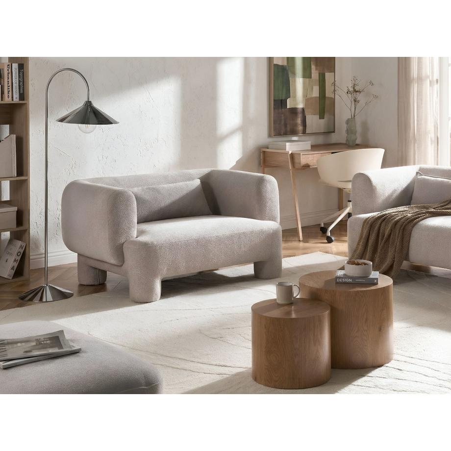 Beliani Canapé 2 places en Tissu Rétro HOGBO  