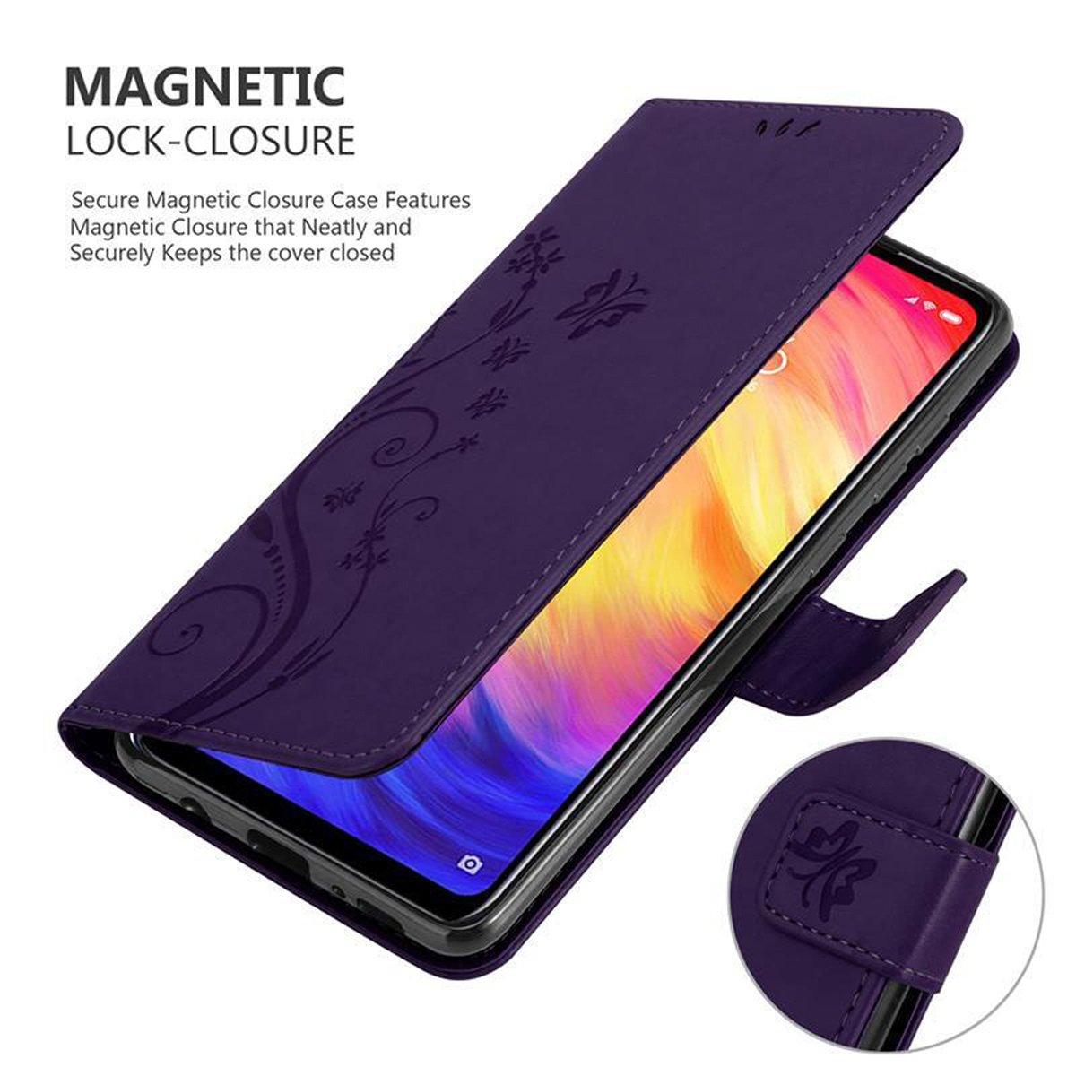 Cadorabo  Hülle für Xiaomi RedMi NOTE 7 Blumen Design Magnetverschluss 