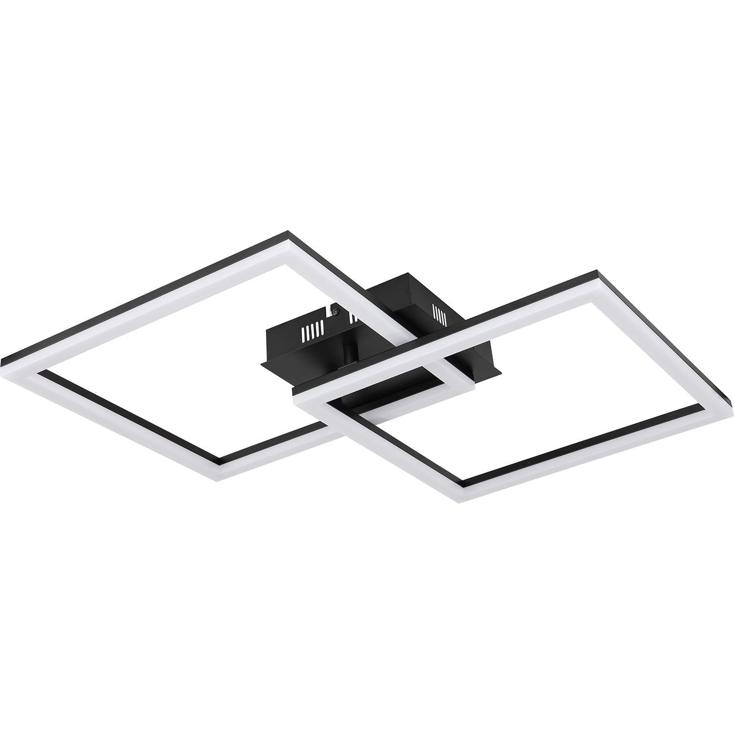 mutoni Plafonnier Tiny métal noir mat LED 47x47x6  