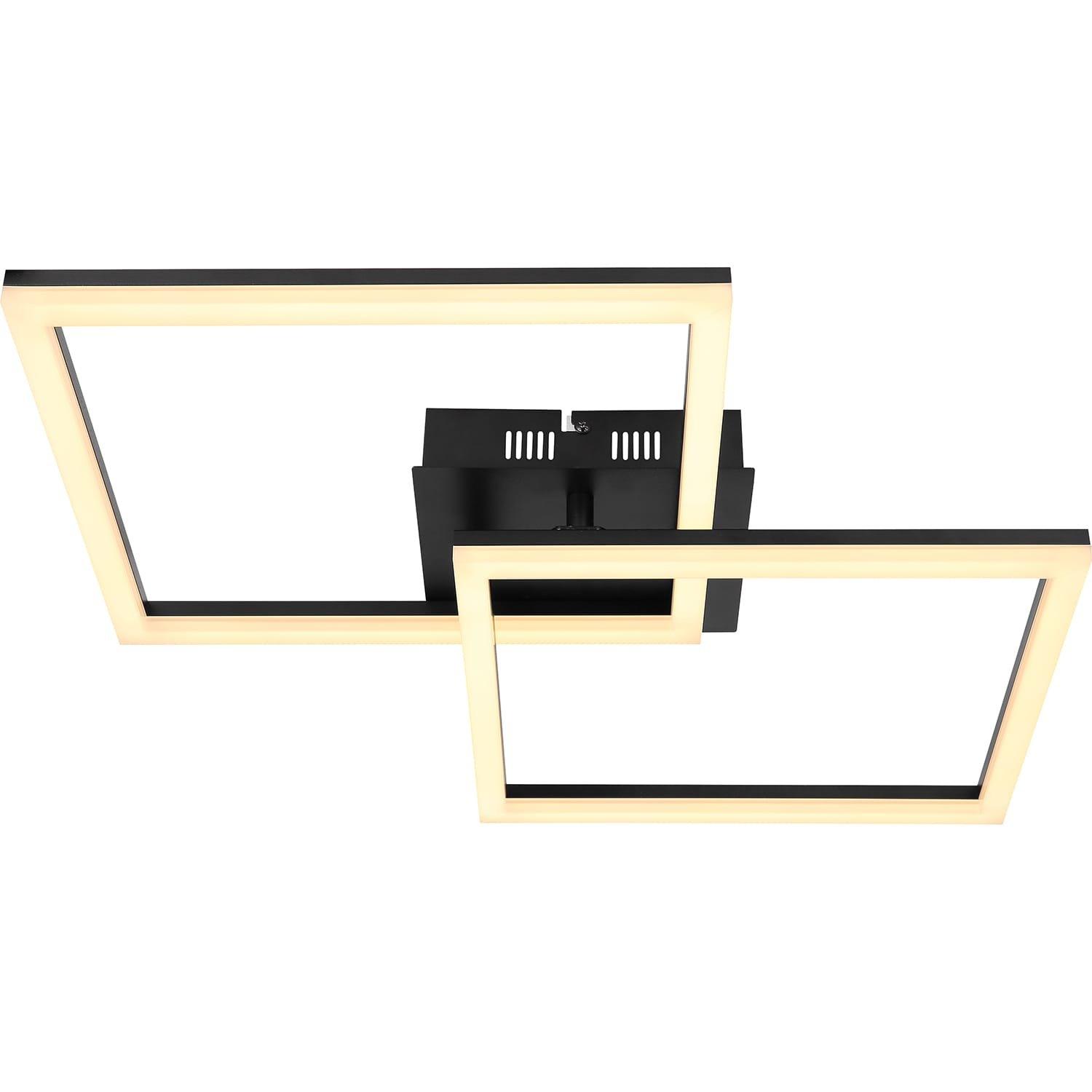 mutoni Plafoniera Tiny metallo nero opaco LED 47x47x6  