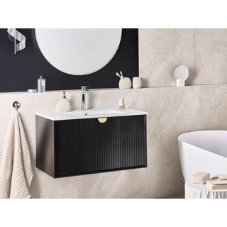 Beliani Wandmontierter Waschtischunterschrank mit Waschbecken aus MDF-Platte Modern BONAIRE  