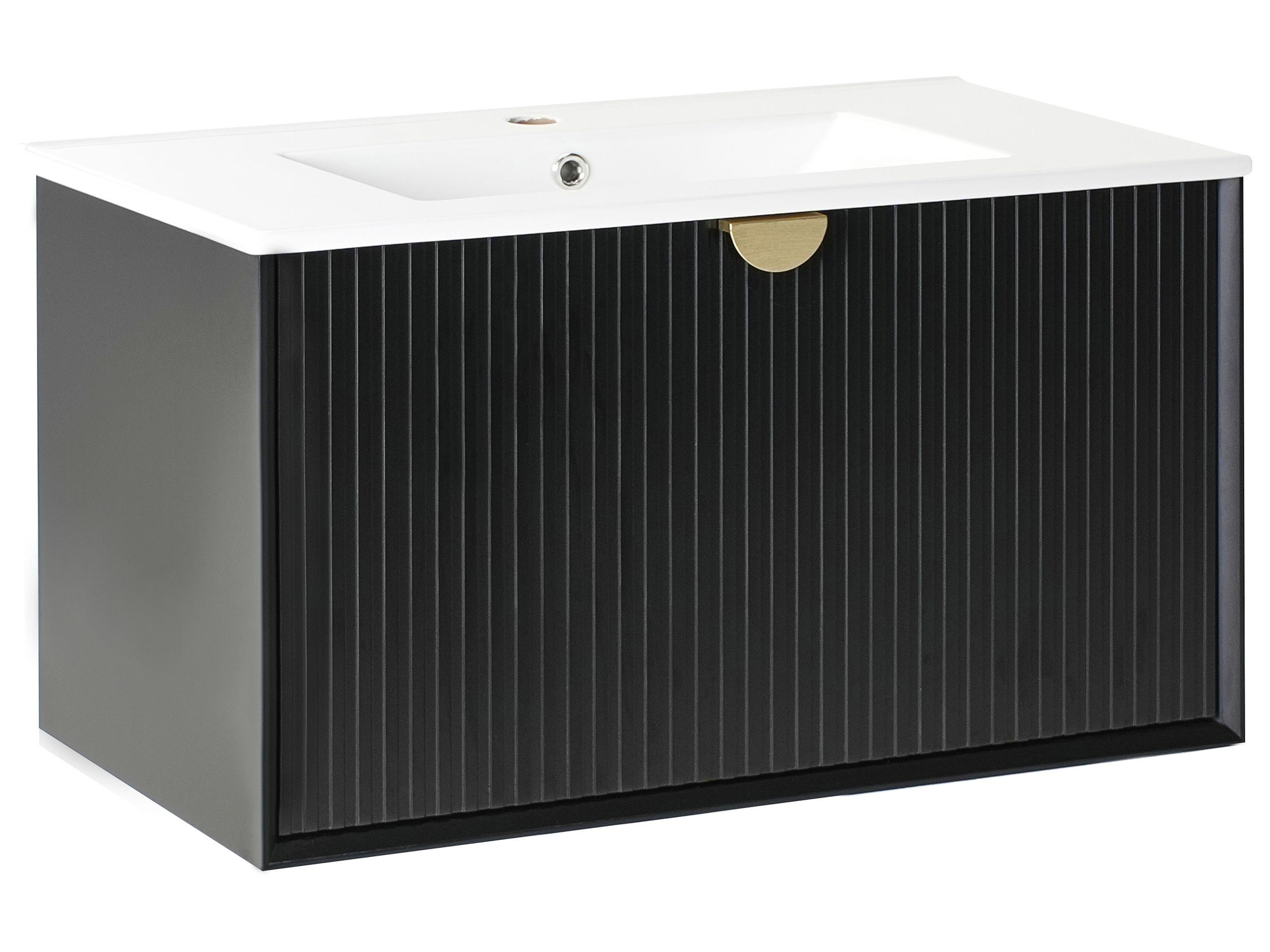 Beliani Wandmontierter Waschtischunterschrank mit Waschbecken aus MDF-Platte Modern BONAIRE  