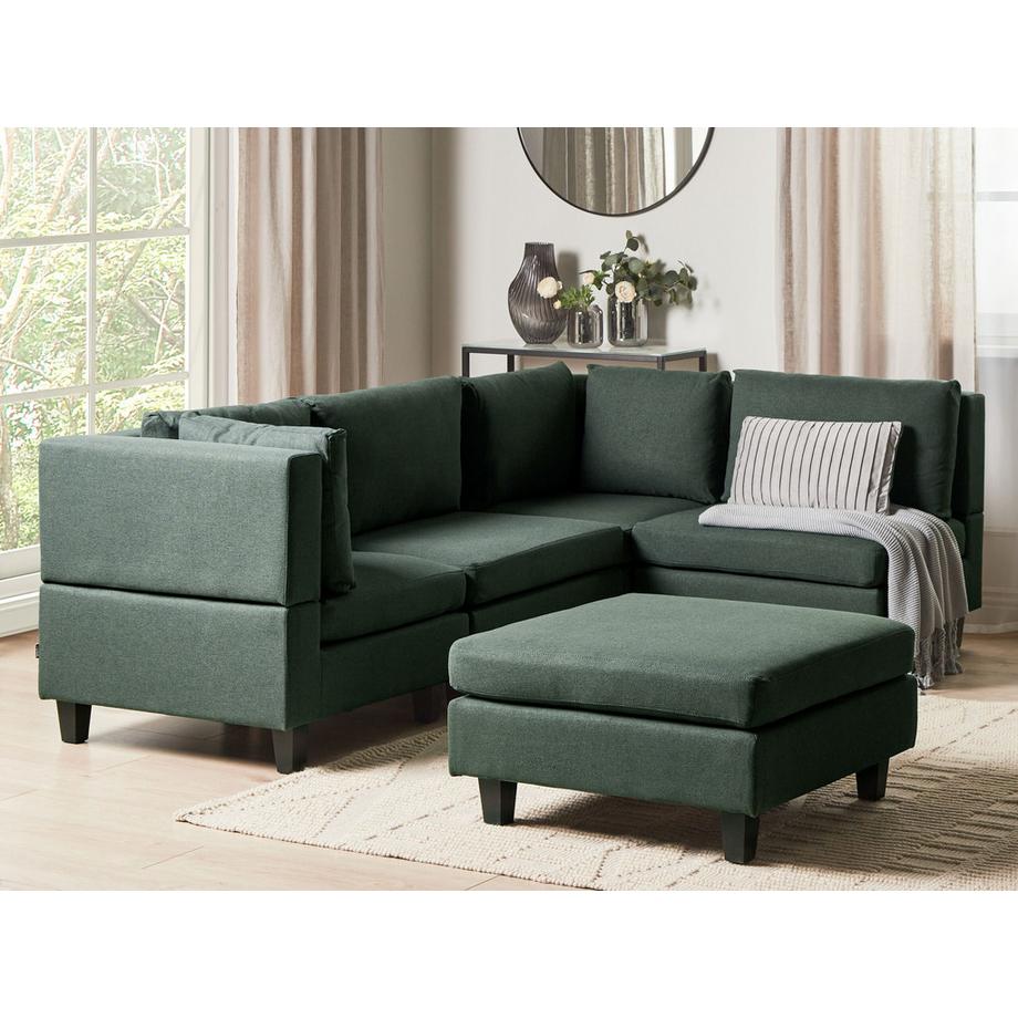 Beliani Ecksofa mit Ottomane aus Stoff  UNSTAD  