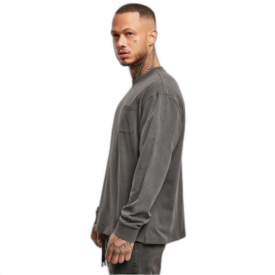 URBAN CLASSICS Urban Classic Pigment Dyed Pocket Maglietta a Maniche Lunghe  
