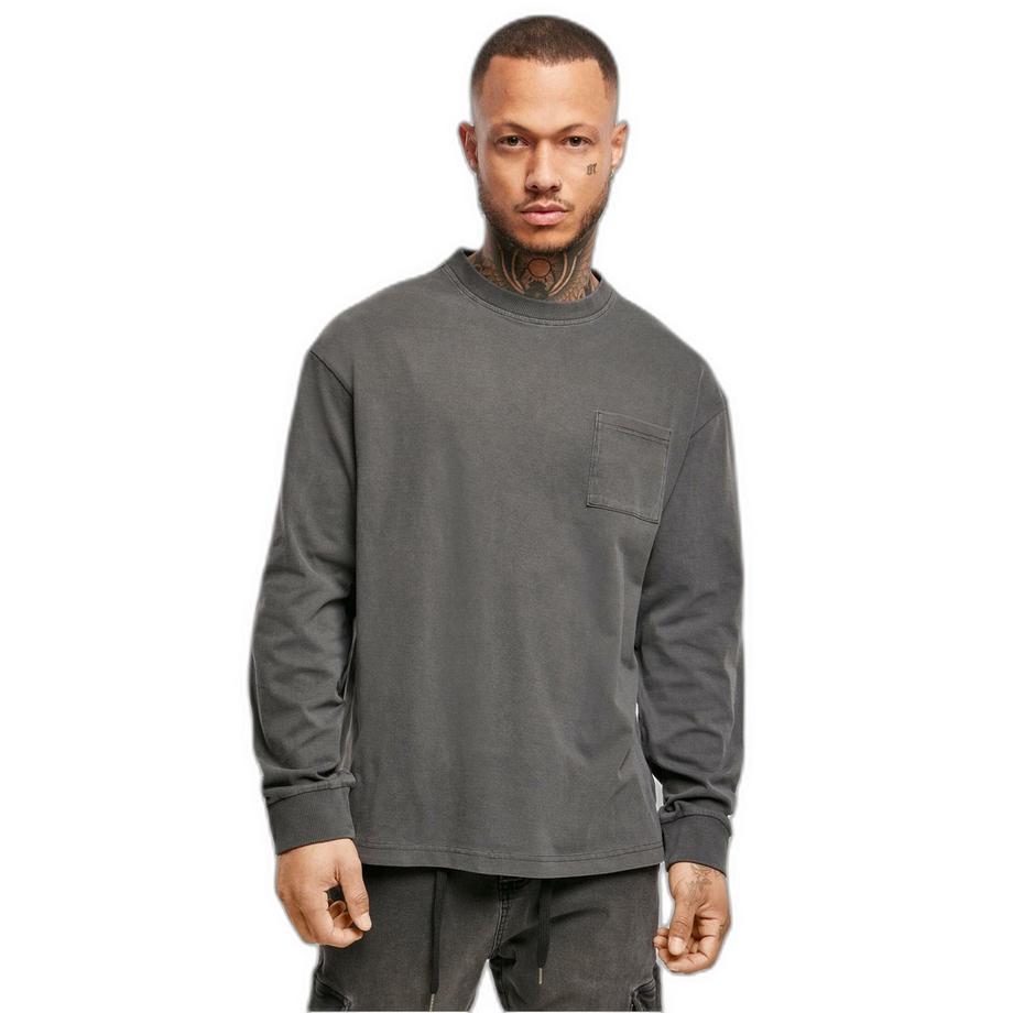 maglietta a maniche lunghe urban claic pigment dyed pocket