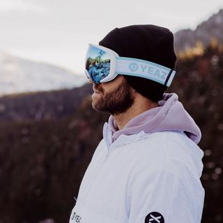 YEAZ  BLACK RUN Masque de ski/snowboard bleu clair/mat blanc 