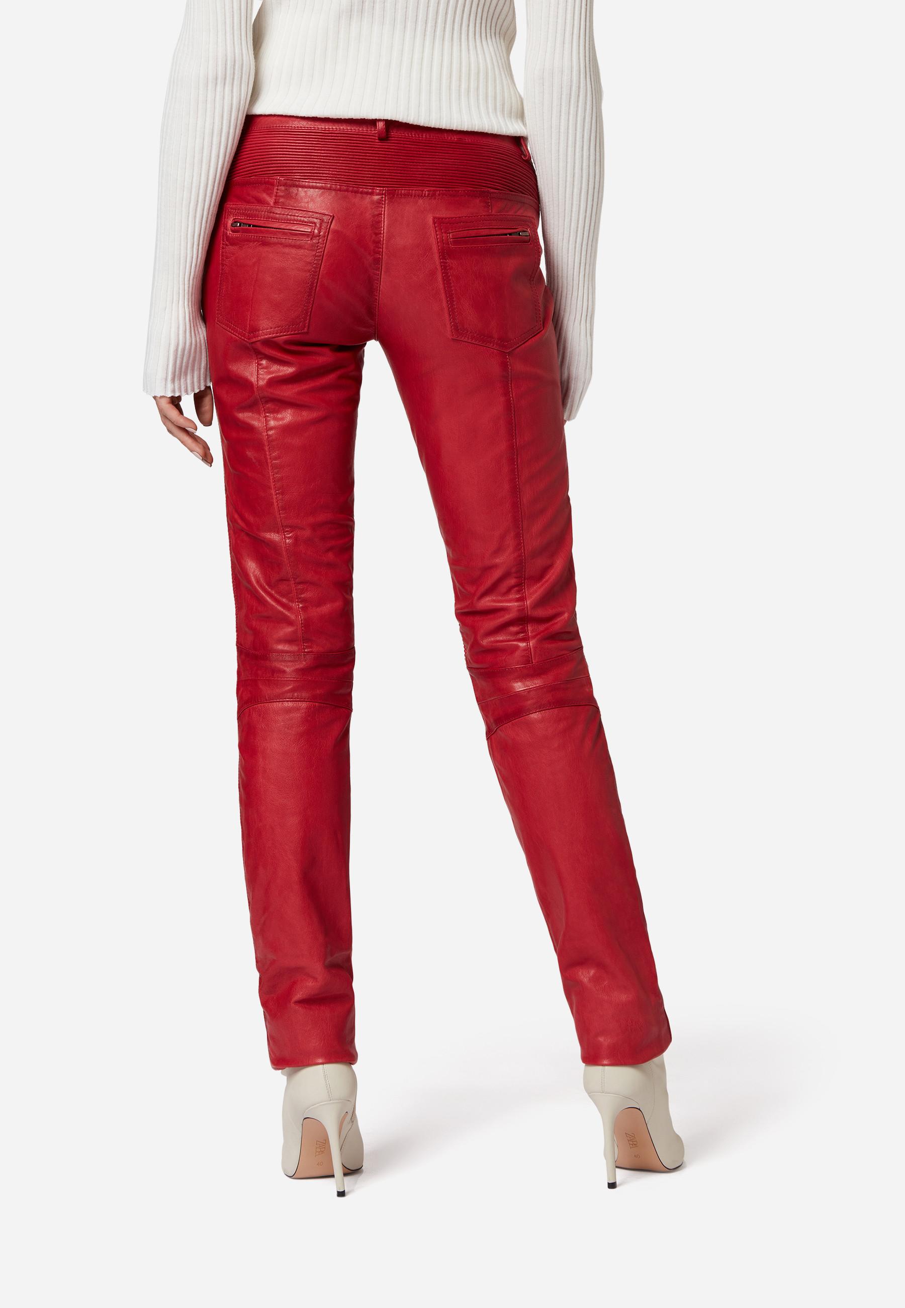 RICANO  Pantalon en cuir  Donna, avec éléments de biker 