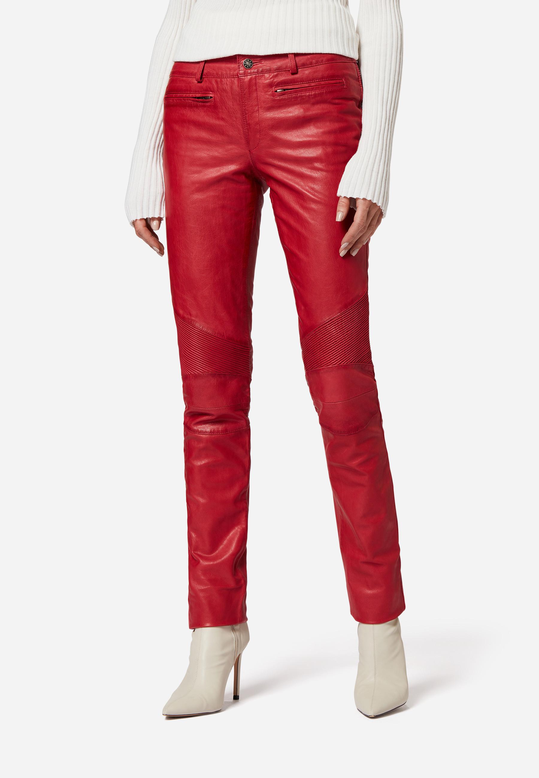 RICANO  Pantalon en cuir  Donna, avec éléments de biker 