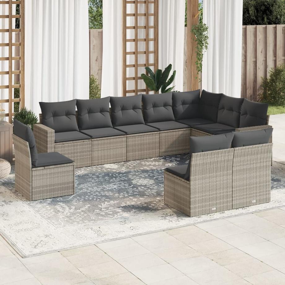 VidaXL Ensemble de canapés de jardin rotin synthétique  