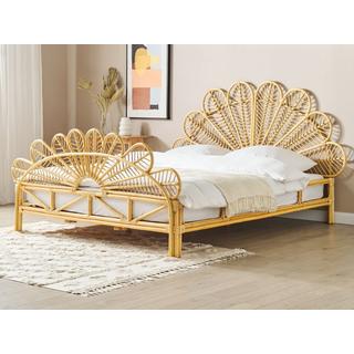 Beliani Bett mit Lattenrost aus Rattan Boho FLORENTINE  