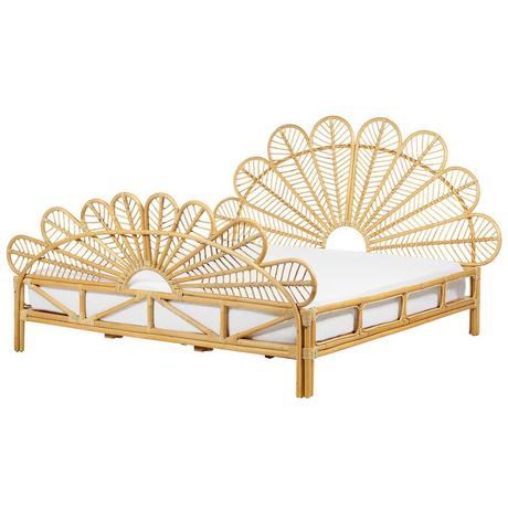 Beliani Letto con rete a doghe en Rattan Boho FLORENTINE  