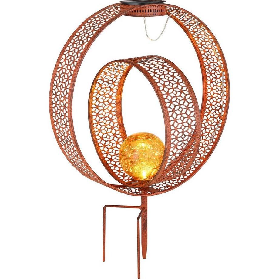 LED a luce solare in metallo color ruggine