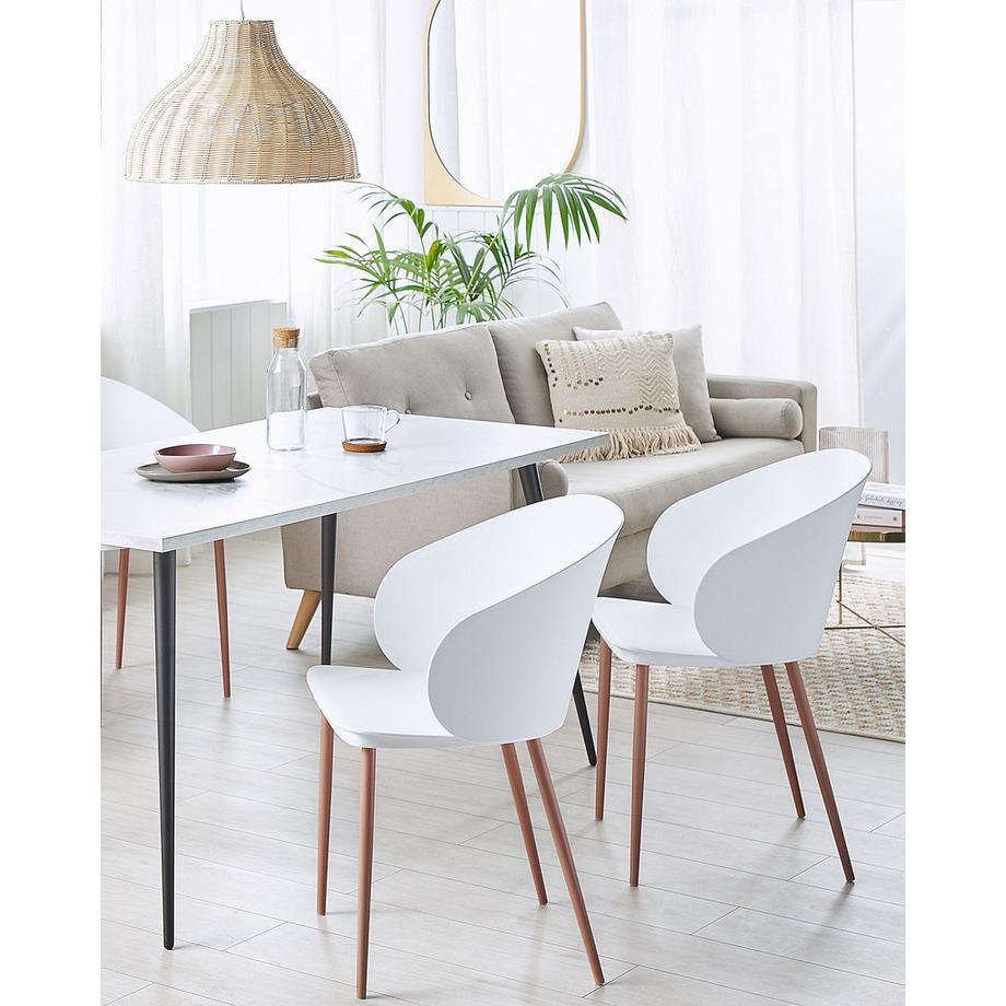 Beliani Lot de 2 chaises de salle à manger en Matière synthétique Moderne BLAYKEE  