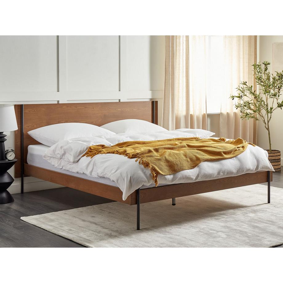 Beliani Lit avec sommier en MDF Industriel LIBERMONT  