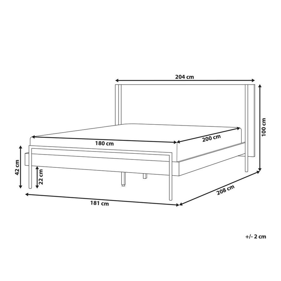 Beliani Lit avec sommier en MDF Industriel LIBERMONT  