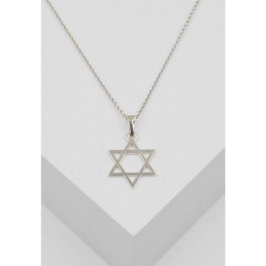 MUAU Schmuck  Anhänger Davidstern Weissgold 750, 20x12mm 