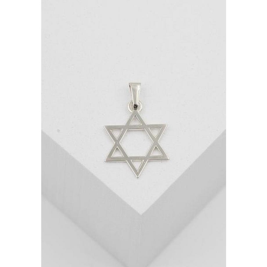 MUAU Schmuck  Anhänger Davidstern Weissgold 750, 20x12mm 