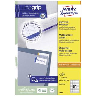 Avery-Zweckform ETIQUETTES universelles avec ultra-grip, 48.5 x 16.9 mm, jet d'encre, laser couleur, laser s/W  