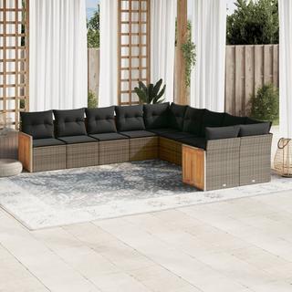 VidaXL set divano da giardino Polirattan  