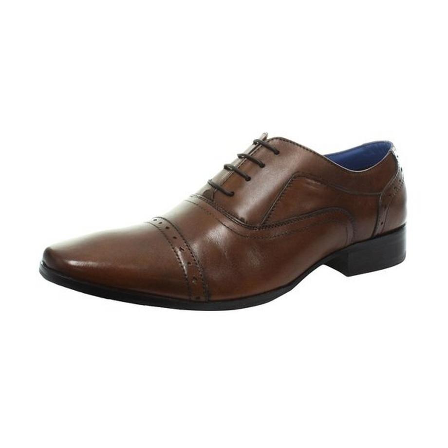 Roamers  4 Ösen Punch Cap Leder Oxford Schuhe 