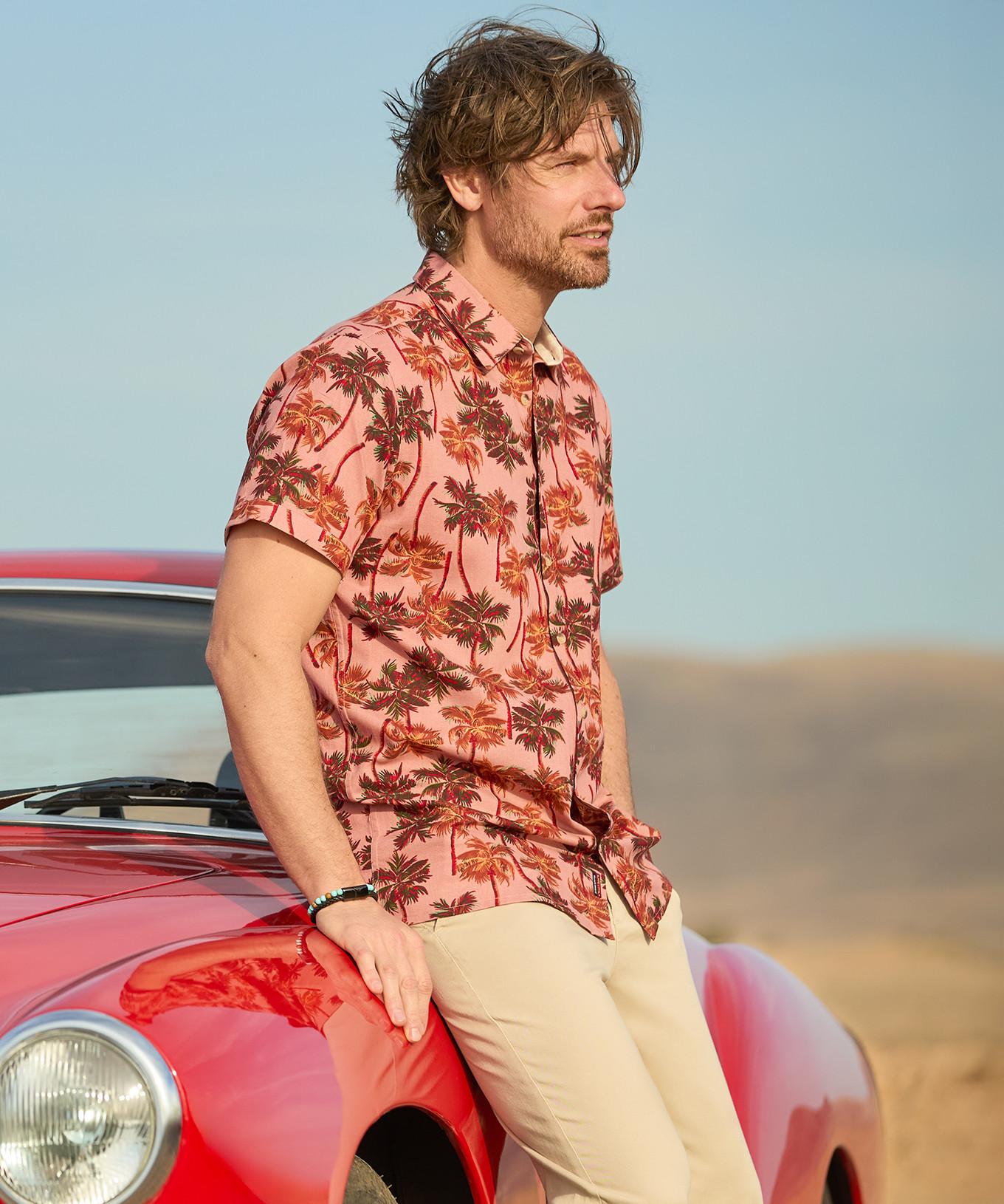 Joe Browns Kurzärmeliges Hemd Palmenmuster  