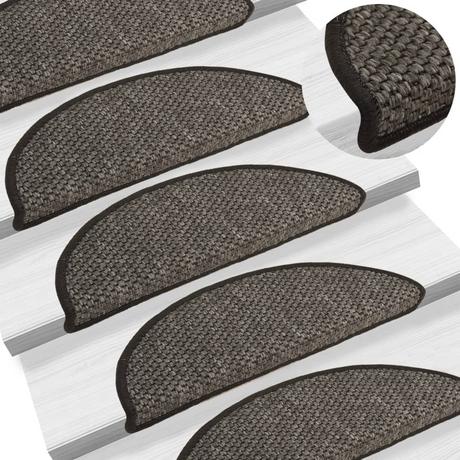 VidaXL Tapis d'escalier autocollants 15 pcs tissu  