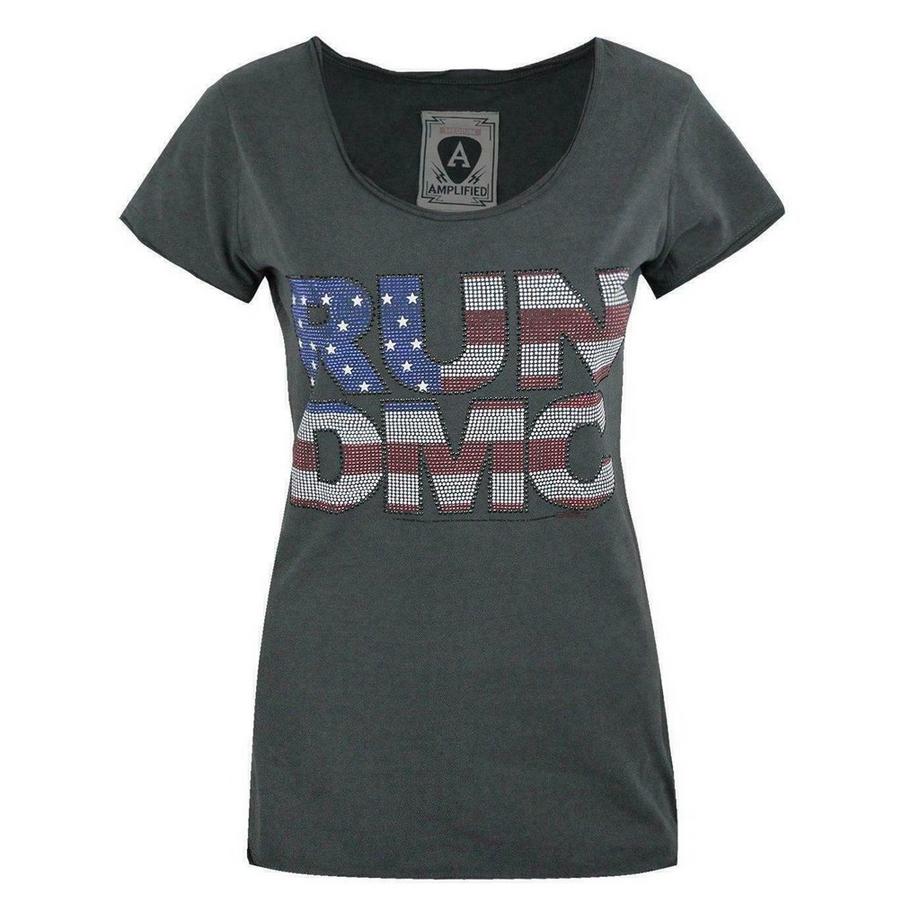 Amplified Run DMC USA Strassstein Design T-Shirt  