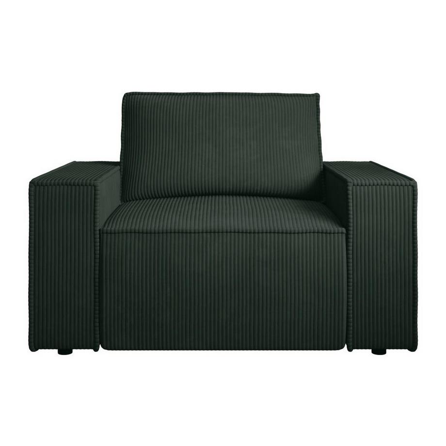 PASCAL MORABITO Fauteuil en velours côtelé vert sapin AMELIA  