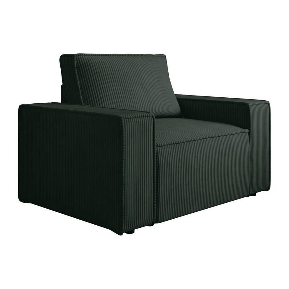 PASCAL MORABITO Fauteuil en velours côtelé vert sapin AMELIA  