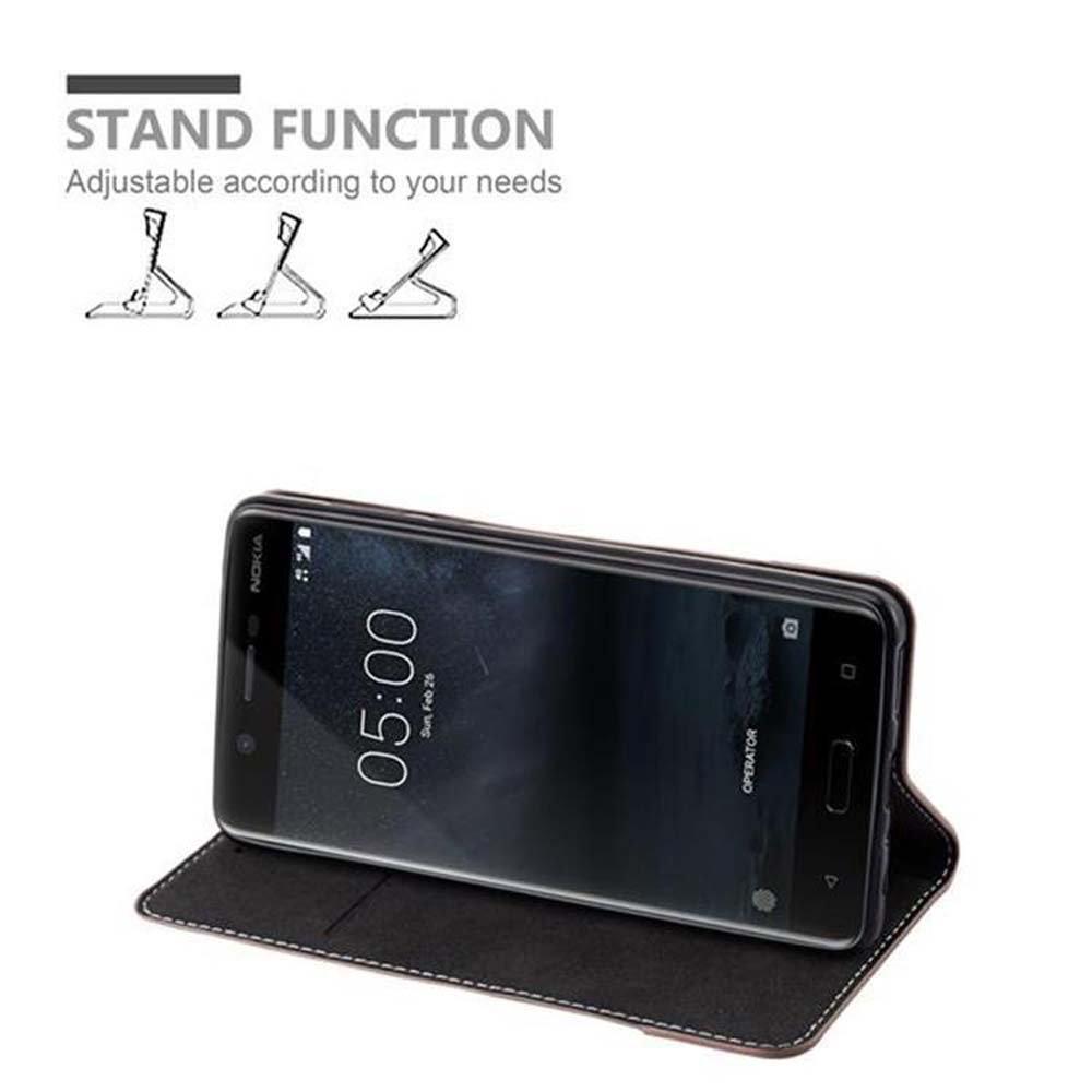 Cadorabo  Housse compatible avec Nokia 5 2017 - Coque de protection avec fermeture magnétique, fonction de support et compartiment pour carte 