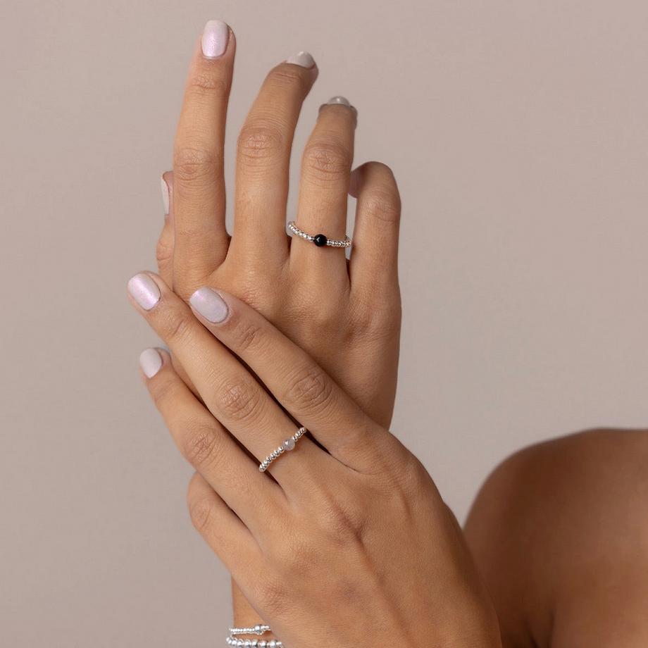 Balibay  Bague Lia  avec pierre d'onyx facettée 