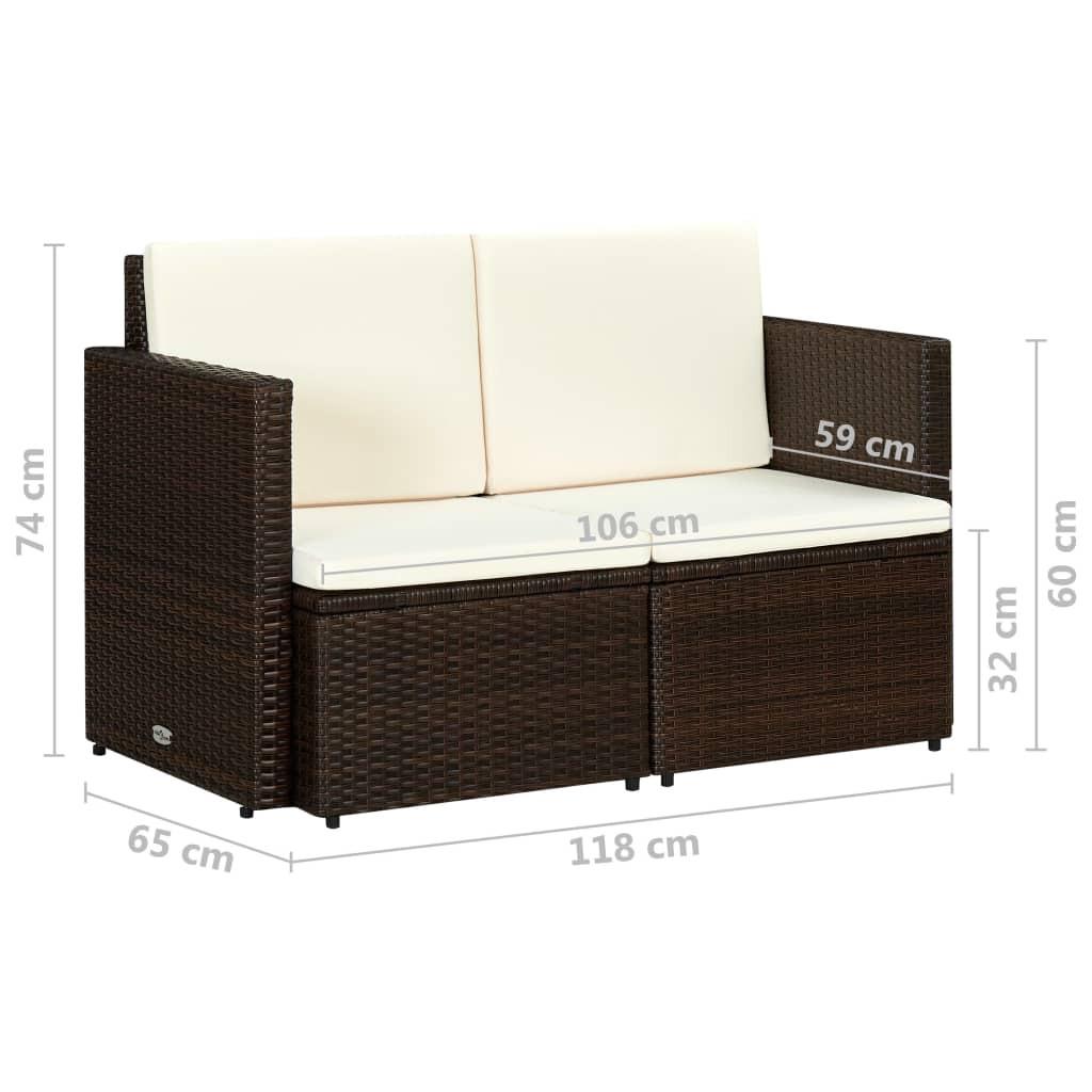 VidaXL Sofa poly-rattan  