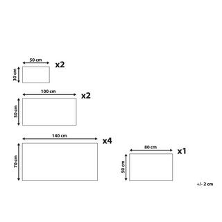 Beliani Lot de 9 serviettes en Coton ATIU  