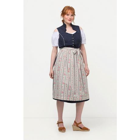 Ulla Popken  Dirndl, Herzausschnitt, Schmuckknöpfe, ärmellos 