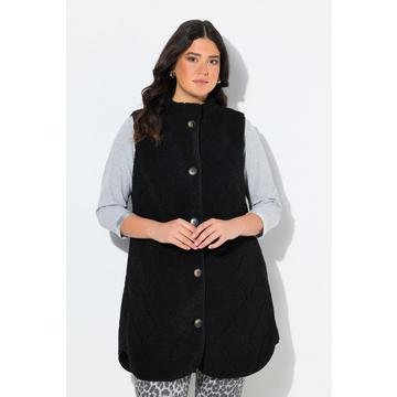 Gilet dal taglio svasato e smanicato in teddy con collo alto