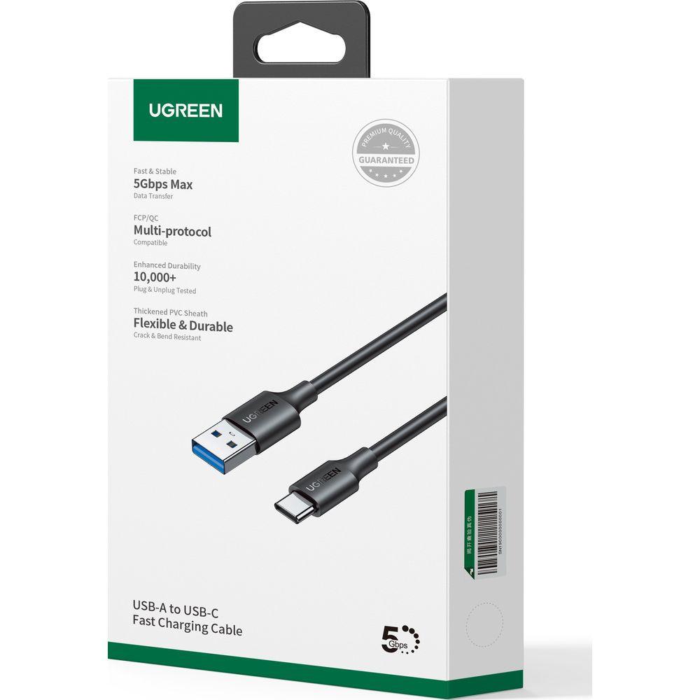 UGREEN  Ugreen USB-A 3.0-zu-USB-C-Kabel 3A, 1 m – Schwarz 