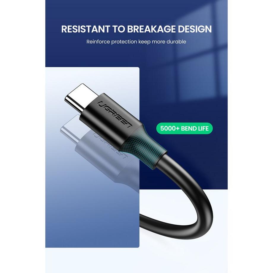 UGREEN  Ugreen USB-A 3.0-zu-USB-C-Kabel 3A, 1 m – Schwarz 