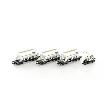 Lot de 3 wagons-citernes N + Liebherr A922 rail SERSA