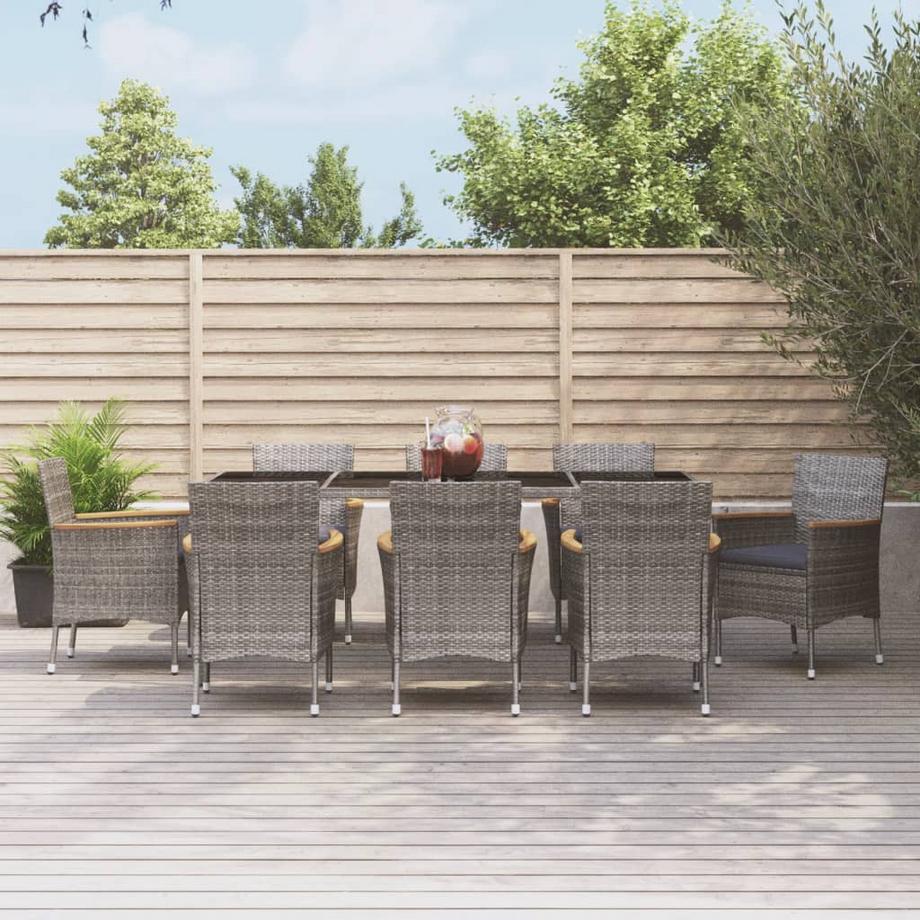 VidaXL set da pranzo da giardino Polirattan  