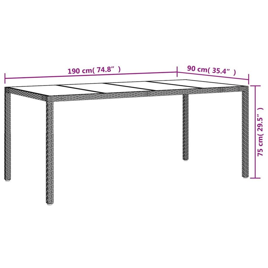 VidaXL set da pranzo da giardino Polirattan  