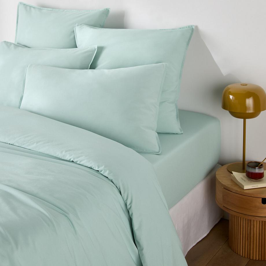 Housse de couette unie en coton lavé