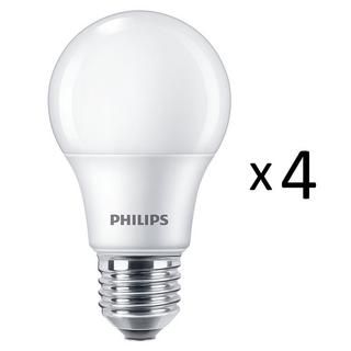 PHILIPS Pack de 4 LED E27 Normal Frost 60W 806lm  