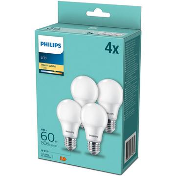 Pack de 4 LED E27 Normal Frost 60W 806lm