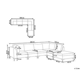 Beliani Sofa mit Ottomane aus Samtstoff Modern EVJA  